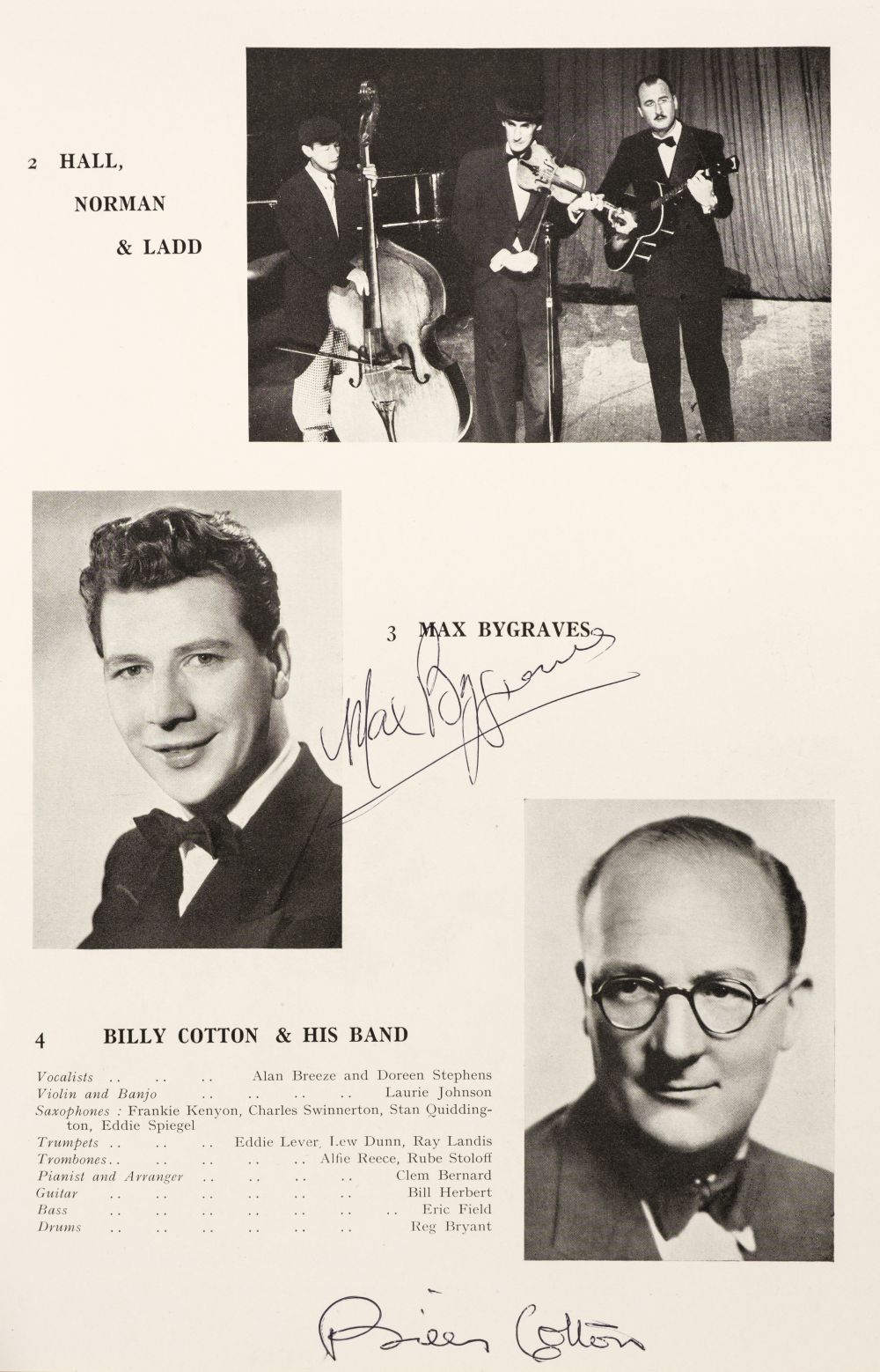 Royal Variety Performance multi-signed programmes, 1945-50