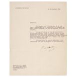 De Gaulle (Charles, 1890-1970). Typed Letter Signed, 'C. de Gaulle', 18 January 1956,