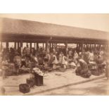 China. Food market in Shanghai, c. 1870