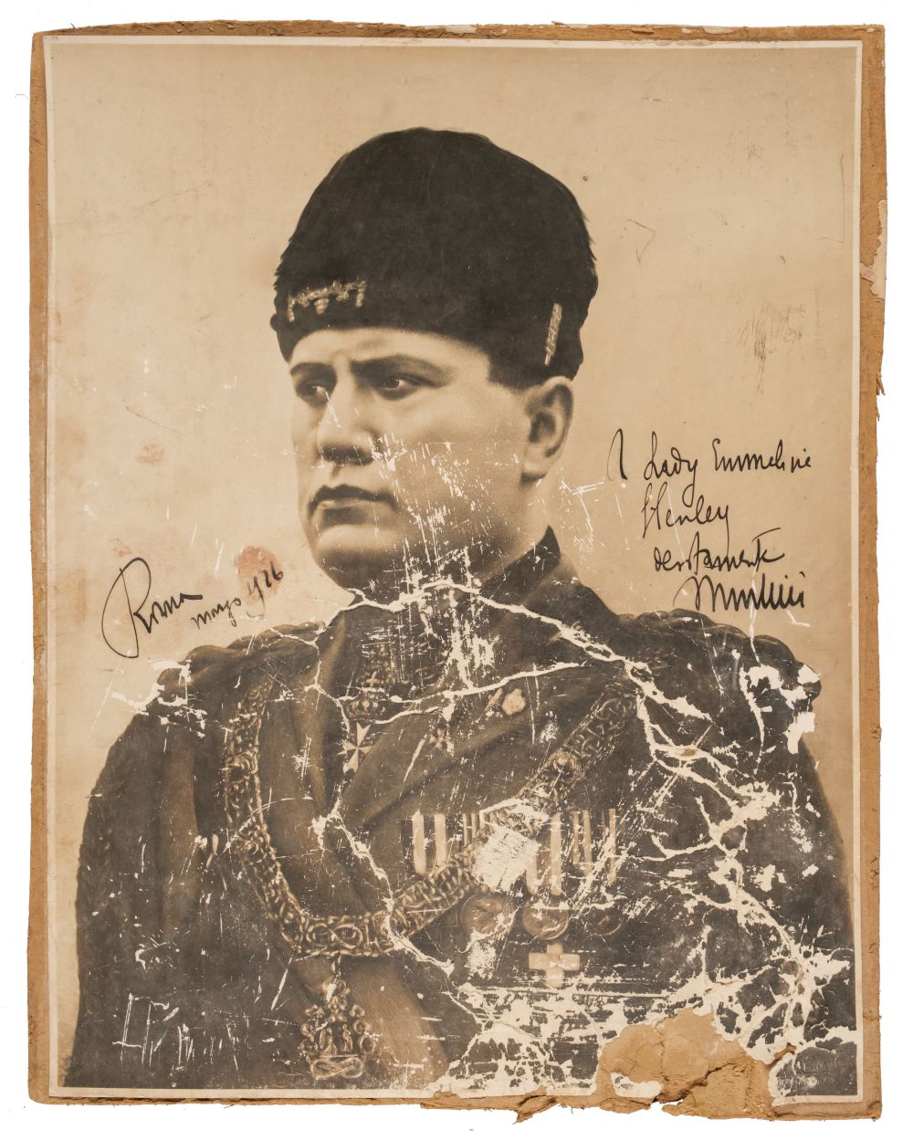 Mussolini (Benito, 1883-1945). Signed Photograph, 'Benito Mussolini', c. 1930s - Bild 3 aus 3