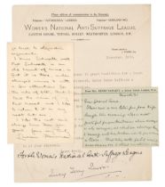 Fawcett (Millicent Garrett, 1847-1929). Autograph Notecard Signed, 'M. G. Fawcett'