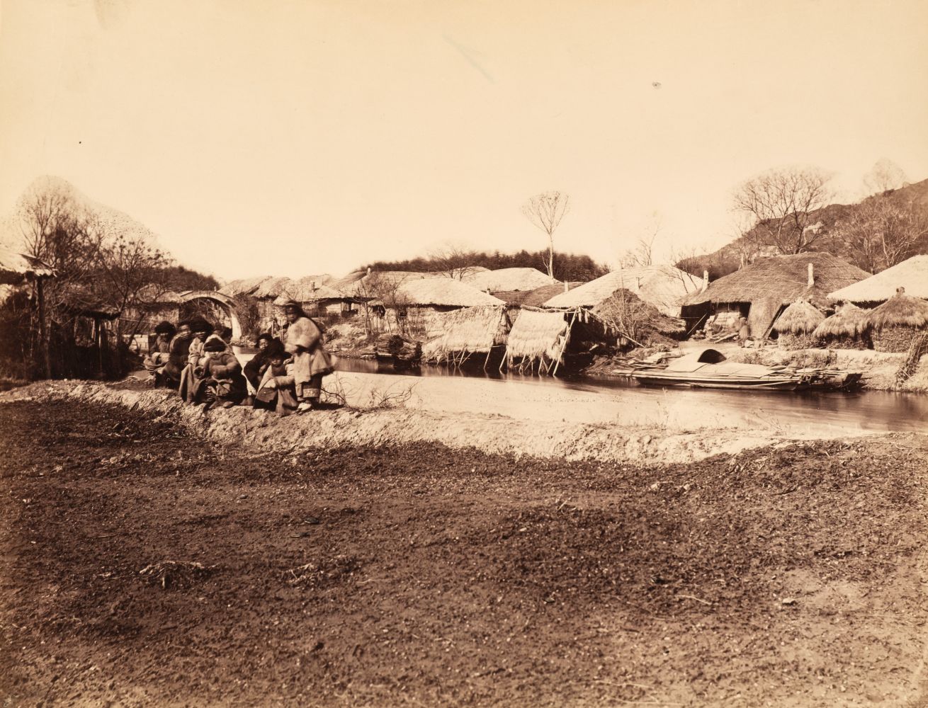 China. Chinese village in the Far North [and] View of a Chinese village, c. 1870