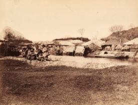 China. Chinese village in the Far North [and] View of a Chinese village, c. 1870