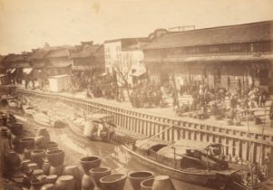 China. Shanghai, looking across Yang King Pong Street into the French Concession, c. 1870