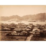 Japan. A group of 3 albumen print photographs of the Port of Nagasaki, c. 1870