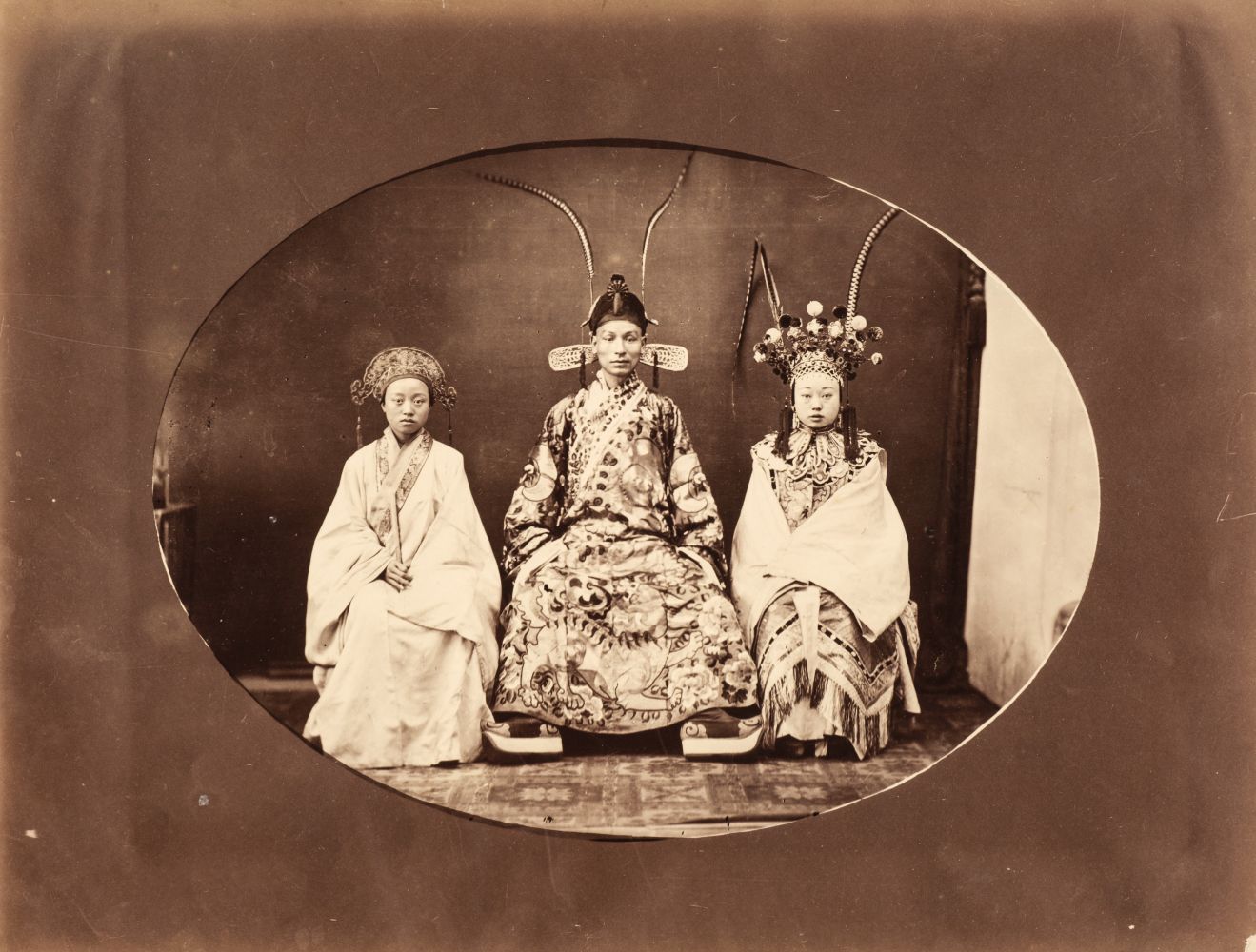 China. Chinese actors, by William Saunders, c. 1870