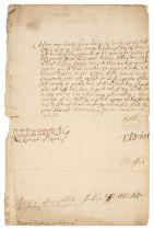 Hyde (Laurence, 1642-1711). Document Signed, 'Hyde', Whitehall, 29 November 1681