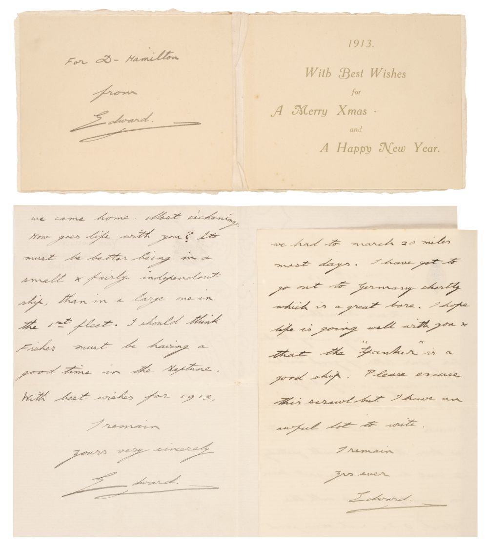 Edward VIII (1894-1972), Autograph Letter Signed, 'Edward', 1 January 1913