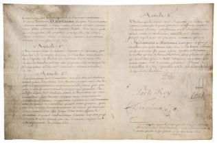 Louis XV (1710-1774). Document Signed, 'Louis', Versailles, 5 September 1762