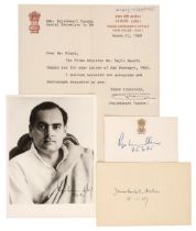 Gandhi (Rajiv, 1944-1991). Signed photograph, 'Rajiv Gandhi, 8.2.85'