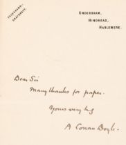 Doyle (Arthur Conan, 1859-1930), Autograph Letter Signed, 'A. Conan Doyle'