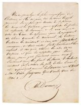 Dumas (Alexandre, père, 1802-1870), Autograph Note Signed, ‘Ale. Dumas’, no place, no date