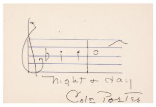 Porter (Cole, 1891-1964), Autograph Musical Quotation Signed, c. 1960