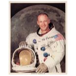 Aldrin (Buzz, 1930-). Signed and inscribed colour photograph, 'Buzz Aldrin', 1969
