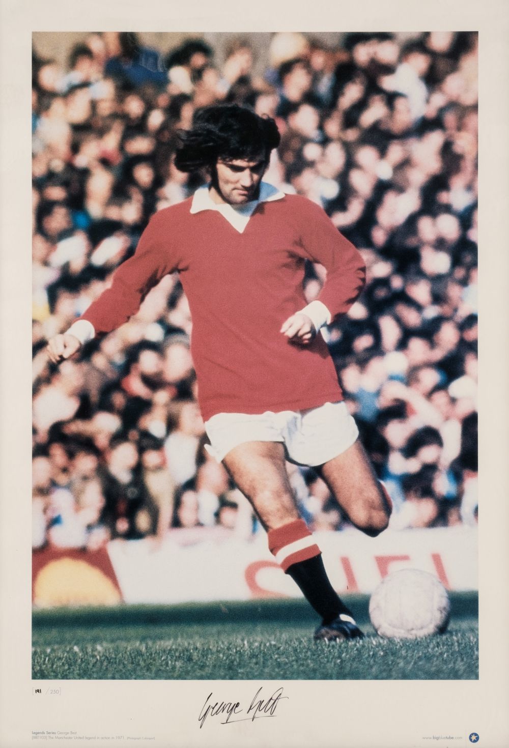 Football. A limited edition photographic print, signed by George Best