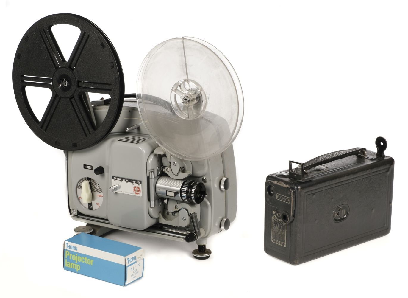Cine Camera and Projector. Bolex Paillard 18-5 Super 8mm projector