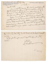 Shaw (George Bernard, 1856-1950), A group of 3 Autographs (one Letter and 2 Notecards), 1932-47