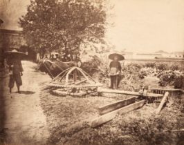 China. Irrigation of rice field, by William Saunders, c. 1870