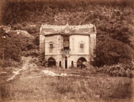 Hong Kong. Chinese Temples in Hong Kong, one the Lin Fa Kung Temple, East Point, c. 1870