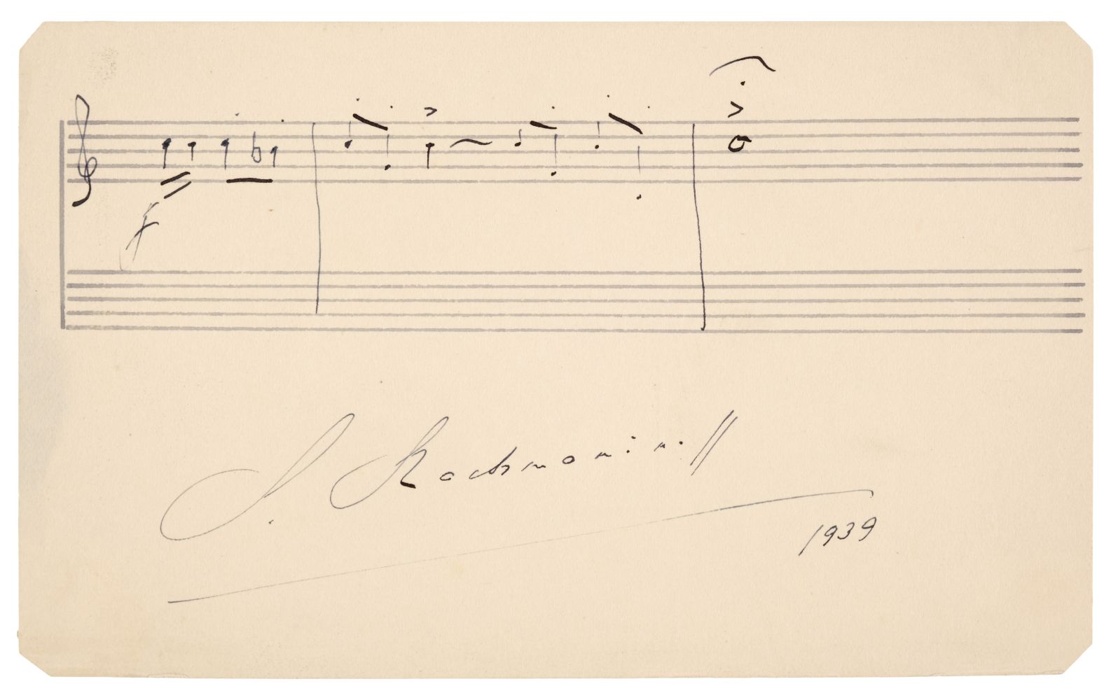 Rachmaninoff (Sergei, 1873-1943), Autograph Musical Quotation Signed