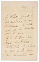 Davy (Humphry, 1778-1829), Autograph Letter Signed in the third person, Monday, no date