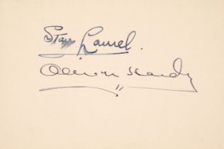 Laurel & Hardy (Stan Laurel, 1890-1965 & Oliver Hardy, 1892-1957), Vintage Autograph Signatures