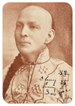 Chung Ling Soo (1861-1918), Small Postcard Signed in English and Chinese script, c. 1910