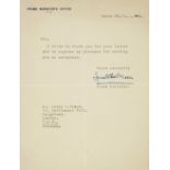 Nasser (Gamal Abdel, 1918-1970). Typed Letter Signed, ‘Gamal Abdel Nasser’, 1955