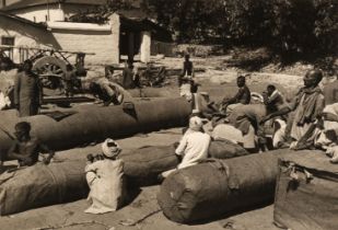 India. A collection of approximately 130 photographs depicting weaving of carpets in Amritsar