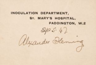Fleming (Alexander, 1881-1958), Autograph Signature, 'Alexander Fleming', 1947