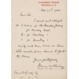 Stanley (Henry Morton, 1841-1904). Autograph Letter Signed, 'Henry M. Stanley', 1900