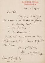 Stanley (Henry Morton, 1841-1904). Autograph Letter Signed, 'Henry M. Stanley', 1900