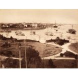 China. Shanghai harbour and public gardens, [and] the Bund, Shanghai, c. 1870