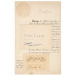 George V (George Frederick Ernest Albert, 1865-1936). Document Signed, 'George RI', 24 June 1910
