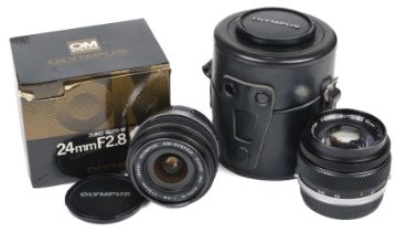 Olympus OM-system Zuiko 24mm f2.8 MC Auto-W and 50mm f/1.4 Auto-S prime lenses