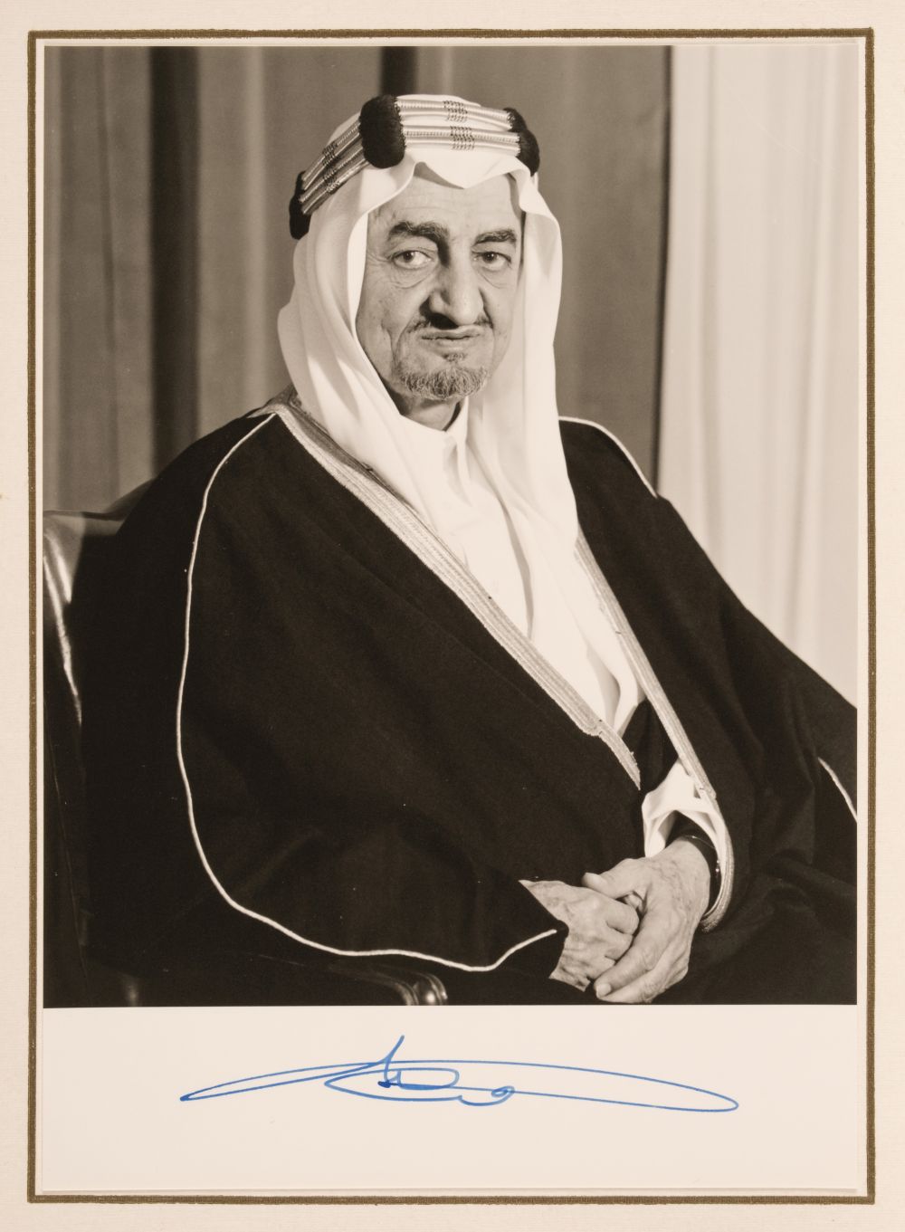 King Faisal of Saudi Arabia (1906-1975). Signed Photograph, c. 1970