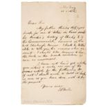 Mill (John Stuart, 1806-1873), Autograph Letter Signed, ‘J S Mill’, Monday 11 o’clock, 12 July 1824
