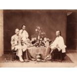 China. Chinese smoking opium, albumen print