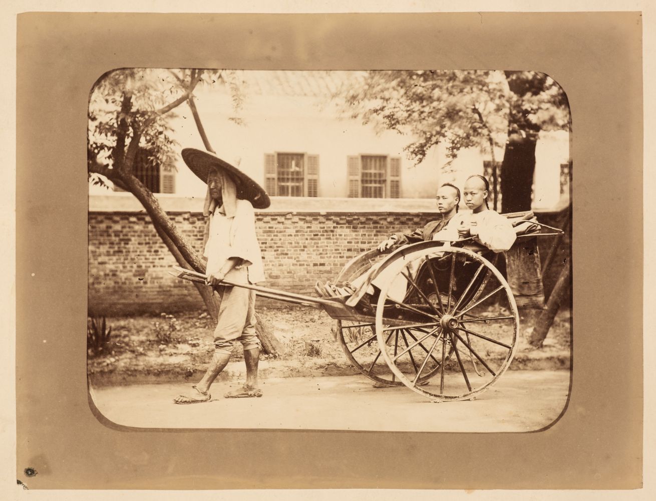 China. Chinese carpenters [and] Chinese rickshaw, both by William Saunders, c. 1870 - Image 2 of 2