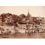 India. A group of 10 photographs of Indian temples and ghats, c. 1870/1900