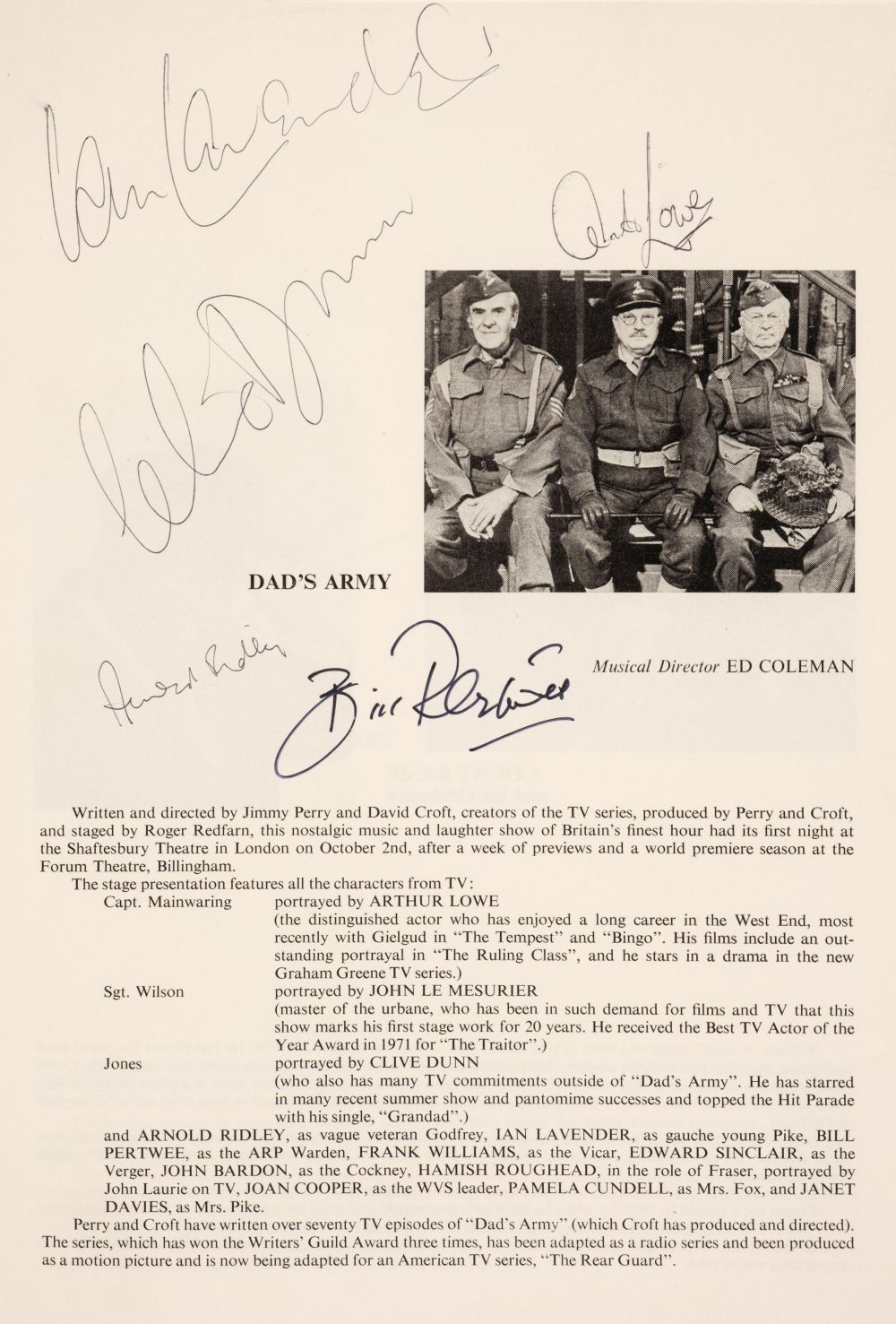 Royal Variety Performance Programme, 18th November 1974, multi-signed - Image 3 of 3