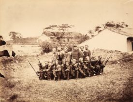 China. Chinese infantry, possibly by Major James Crombie Watson, c. 1870, albumen print