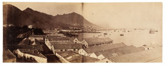 Hong Kong. A two-part panorama looking west from Jardine Matheson, c. 1870s