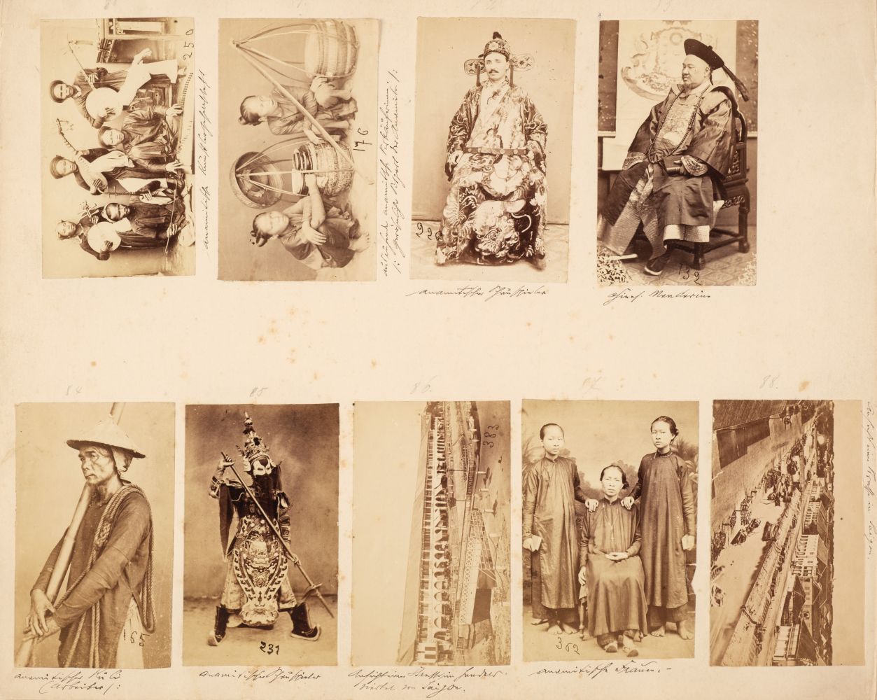 Saigon. A series of 8 small portraits of Indo-Chinese people including one of a Chinese Mandarin...,