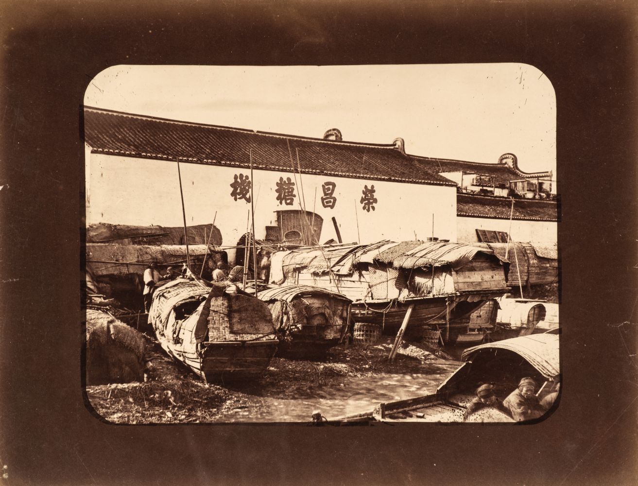 China. Dwellings of the Poor on the Riverbank, Shanghai, by William Saunders, c. 1870