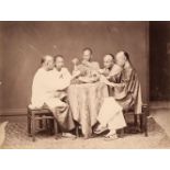 China. Chinese Merchants [and] Chinese people about to eat, both by Pun Lun, c. 1870