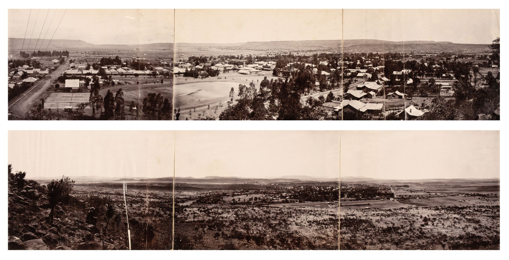 South Africa. A group of 37 photographs and two three-part panoramas, c. 1900
