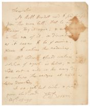 Darwin (Erasmus, 1731-1802), Autograph Letter Signed, 'E. Darwin', 23 August 1795