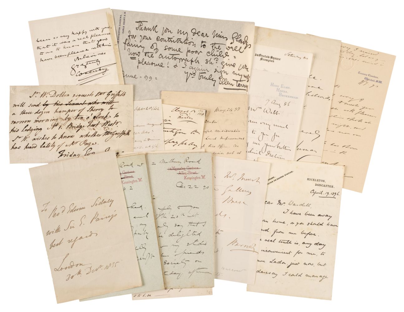 Victorian Autographs. A good collection of 75 Autograph Letters Signed, mostly 19th century