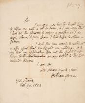 Godwin (William, 1756-1836), Autograph Letter Signed, ‘William Godwin’, 29 February 1824